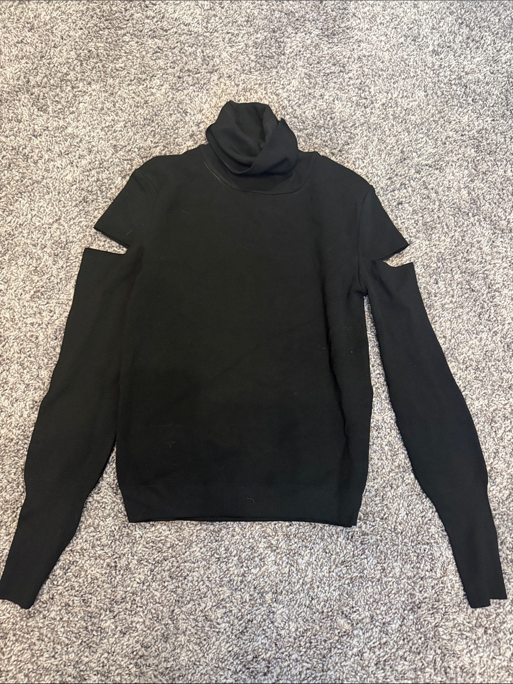 Zara Black Cutout Shoulder Turtleneck Sweater